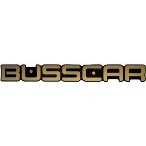 BUSSCAR BLACK &amp; SILVER STICK ON BADGE 615mm