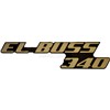 BUSSCAR EL BUSS 340 BLACK &amp; SILVER STICK ON BADGE 500mm