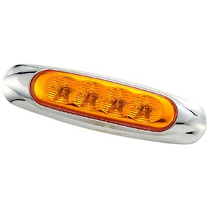 MARKER LIGHT CHROME LED 146mm AMBER