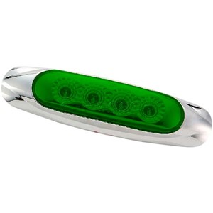 MARKER LIGHT CHROME LED 146mm GREEN