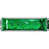 MARKER LIGHT RECTANGULAR LONG GREEN 12-24V CLIP ON BASE