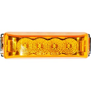 MARKER LIGHT RECTANGULAR LONG AMBER 12-24V CLIP ON BASE