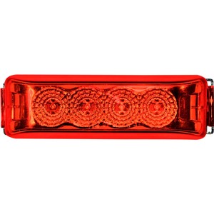 MARKER LIGHT RECTANGULAR LONG RED 12-24V CLIP ON BASE