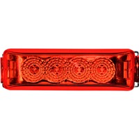 MARKER LIGHT RECTANGULAR LONG RED 12-24V CLIP ON BASE