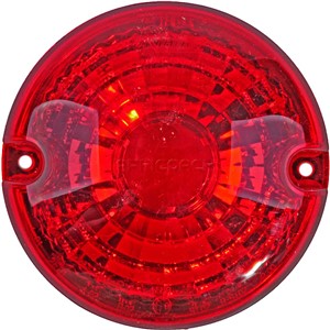 TAILLIGHT ROUND RINDER RED 2 POINT 5W CRYSTAL LENS