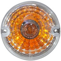 INDICATOR LIGHT ROUND RINDER AMBER WITH CLEAR LENS