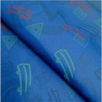 SEAT VINYL BLUE YELLOW RED BUS PATTERN 1.4mt WIDE