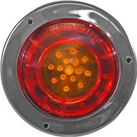 TAILLIGHT TRUCK LED COMBO RED AMBER WONDERLITE WITH METAL FLANGE