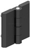 HINGE LEAF 50x50mm WITH STUDS POLYAMIDE BLACK 318-V2-2-2
