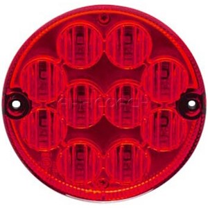 TAILLIGHT ROUND 95mm LED RED 3 PIN