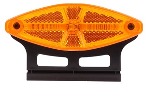 SIDE MARKER LIGHT AMBER DIAMOND SHAPE WITH BLACK MOUNTING BRACKET